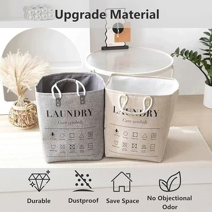 Small Laundry Basket, 50L Foldable Laundry Hamper Organizer - Image 5