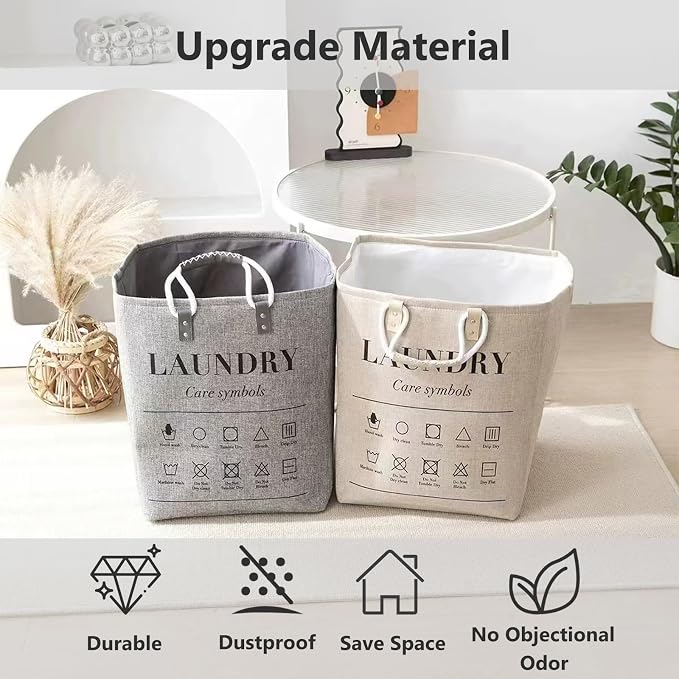 Small Laundry Basket, 50L Foldable Laundry Hamper Organizer - Image 5