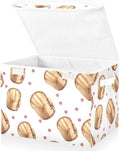 Storage Bin with Lid Baseball Gloves Pattern Storage Box Basket Large by ZOEO