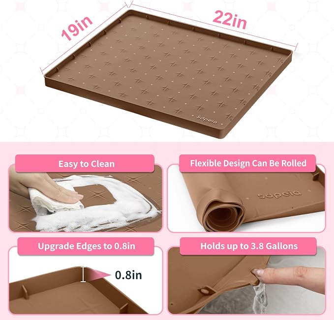 Sdpeia Under Sink Mat 22"×19" Waterproof Silicone Cabinet Liner & Sink Protector - Image 4