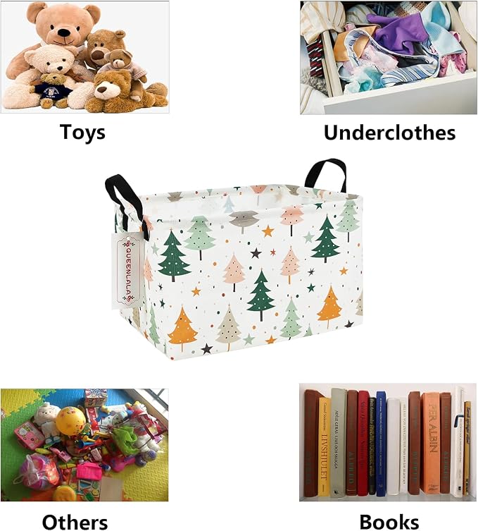 QUEENLALA Rectangular Laundry Hamper/Foldable Nursery Laundry Basket - Image 3