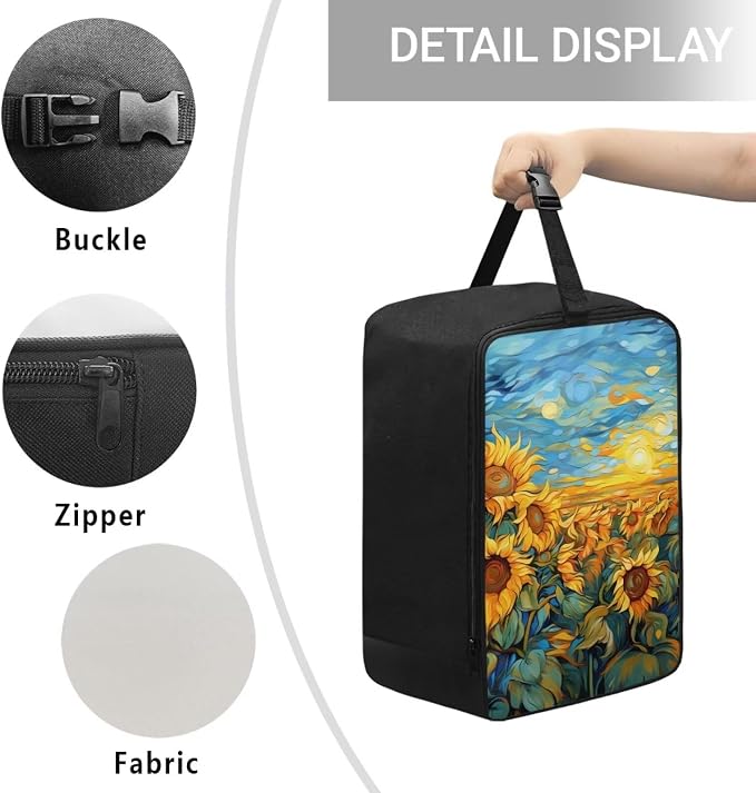 Sunflower Oil Painting Travel Steam Iron Storage Bag - Image 5