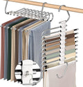 9 Layers Pants Hangers Space Saving, 2 Pack Multifunctional Pant Rack Stainless by Besslly
