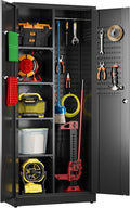 71.31" H Metal Broom Closet Storage Cabinets by winbingon