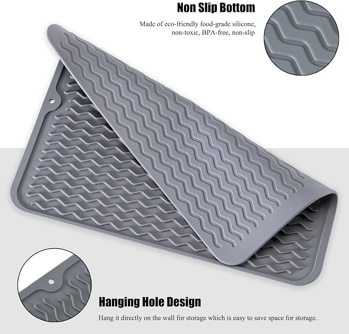 Large 17" x 14" Silicone Dish Drying Mat - Image 6