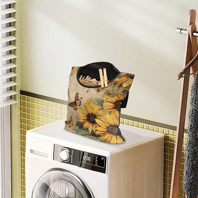 Sunflower Clothespin Bag Laundry Hanging Storage Organizer Clothes Pin Hanging - Image 3