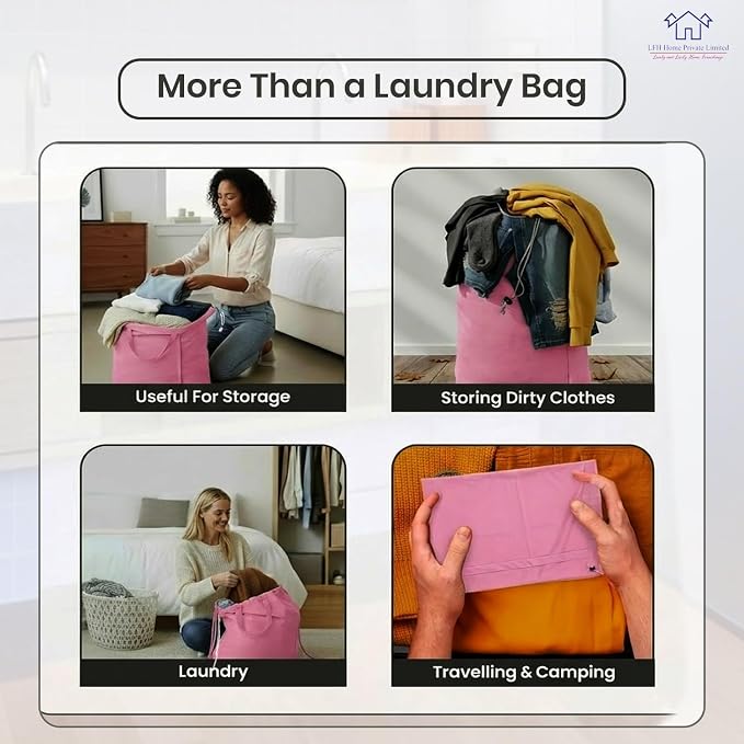 LFH Home Large Premium 1pack Cotton Canvas Laundry Bag - Image 6