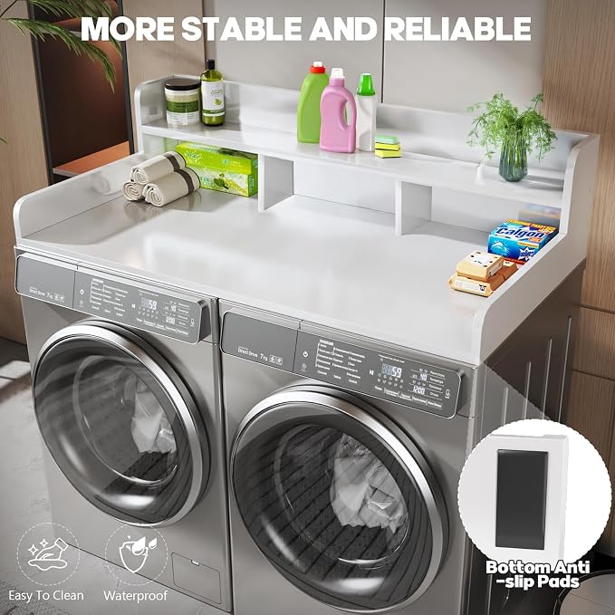 Washer Dryer Countertop, Laundry Wood Shelf Topper - Image 3