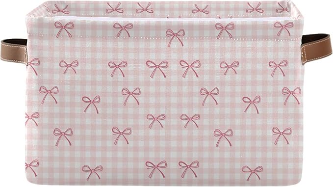 Wamika Pink Cherry Bow Storage Basket by Wamika