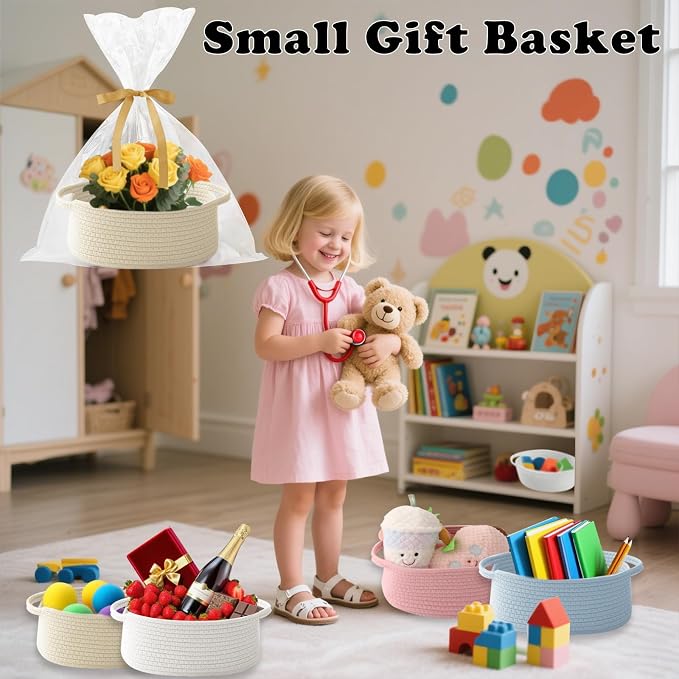 Small Woven Rope Basket-Empty Gifts Basket - Image 4