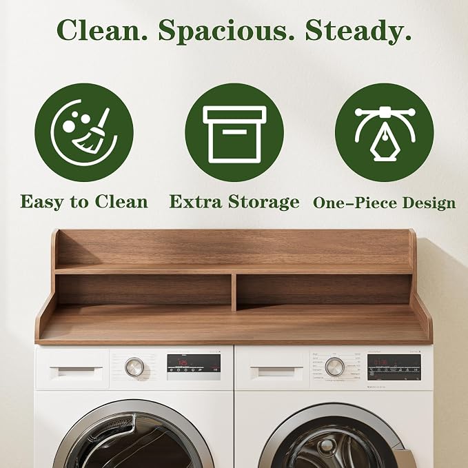 2-Tier Washer Dryer Countertop, Laundry Room Organization and Storage, 27.6" x - Image 3