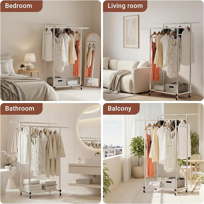 TigerParty Double Rods Clothes Rack - Image 7