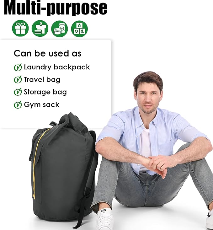 Backpack Laundry Bag, 115L Heavy Duty Extra Large College Laundry Backpack - Image 7