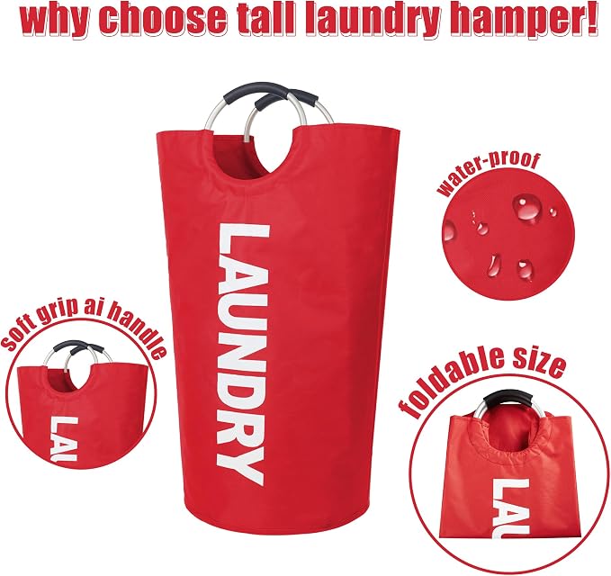 Twira 100L Large Laundry Basket, Laundry Hamper Stands Up Well, Laundry Bag - Image 3