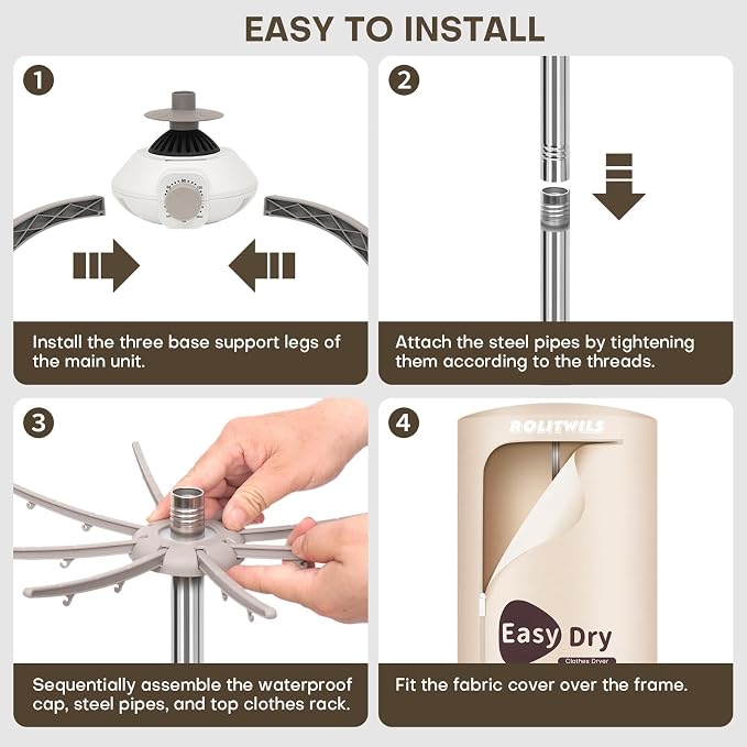 Portable Clothes Dryer 900W - Image 3
