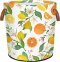 Lemon Orange Laundry Hamper Waterproof Collapsible Basket by Mozaigos