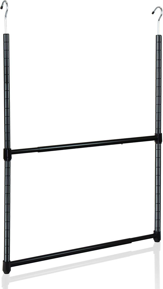 Oceanstar 2-Tier Portable Adjustable Closet Hanger Rod - Image 5