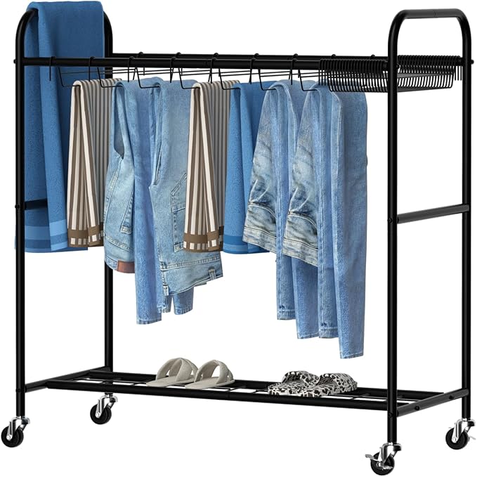 OYEAL Pants Trolley Rolling Pants Hangers Black Pants Rack Stand by OYEAL