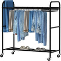 OYEAL Pants Trolley Rolling Pants Hangers Black Pants Rack Stand by OYEAL