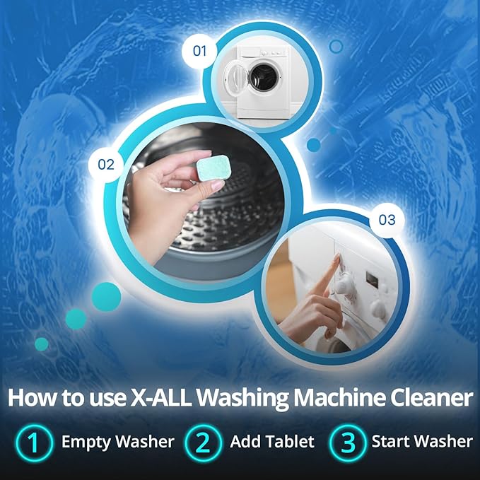 X-ALL Washing Machine Cleaner – Deep Cleaning Tablets, Cleans and refreshes the - Image 7
