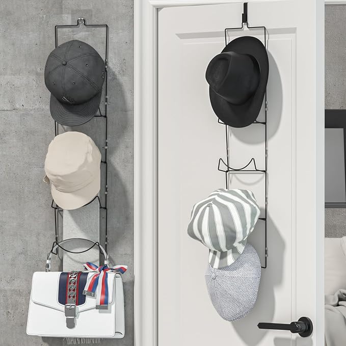 LINFIDITE 10 Pack Hat Rack Hanger Holder Organizer Flexible Multi Hook Wall - Image 2