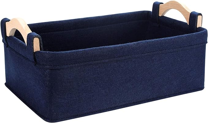 Rectangle Storage Baskets Navy Blue Storage Baskets Soft Decorative Nursery Bins by KWLET