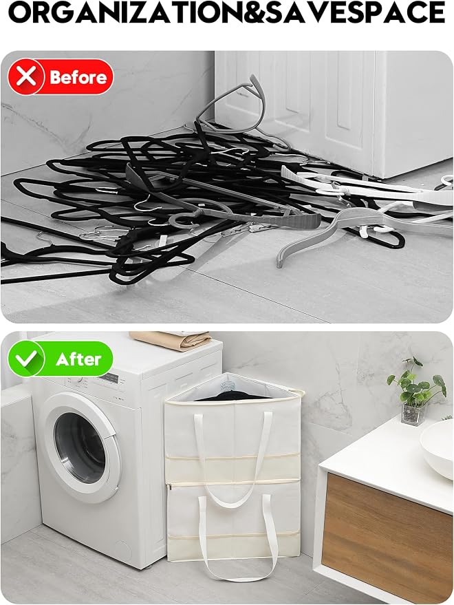 2 Pack Rigid Hanger Organizer, Triangle Storage Bin - Image 6