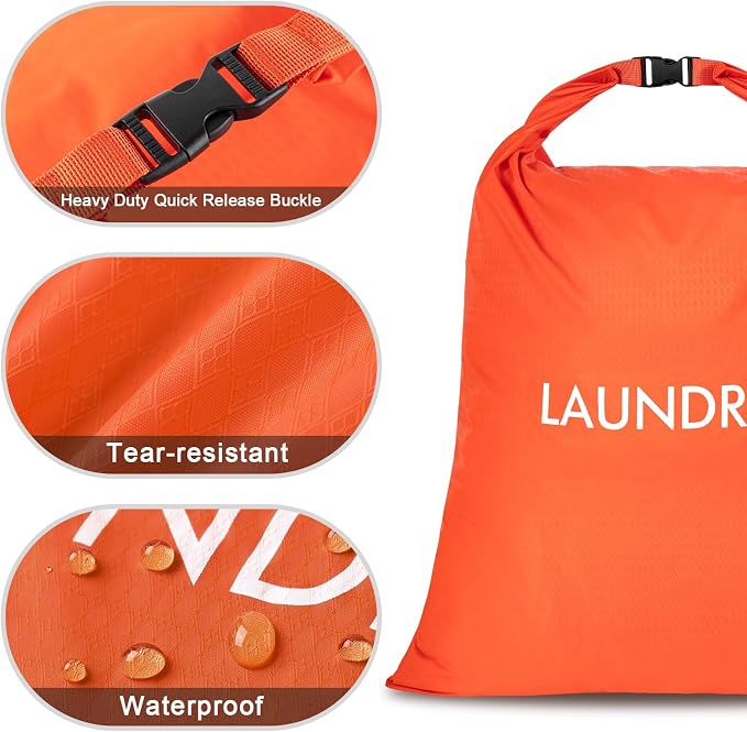 2 Pack Travel Laundry Bag, Nylon Washing Bags - Image 2