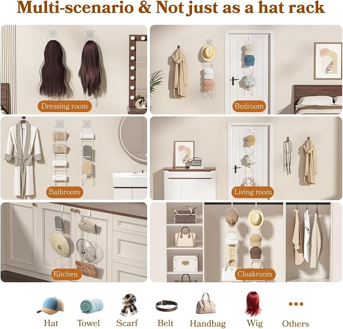 10 Pack Over The Door Hat Organizer - Image 5