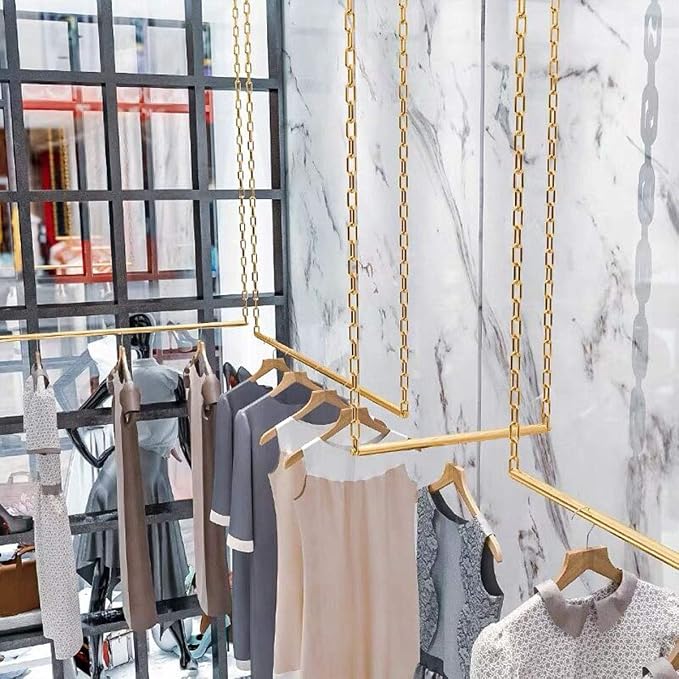 2 Pcs Creative Adjustable Height Clothing Storage Chain Garment Rack, Wedding - Image 8