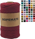 ROPEMATE Macrame Cotton Cord 3mm *110Yards Double Braided Cord 100% Red Cotton by ROPMEATE