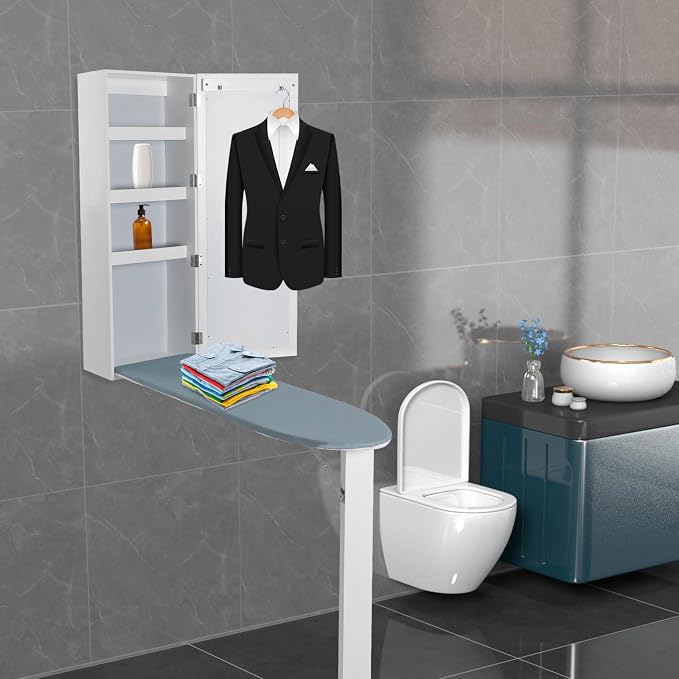 Foldable Ironing Board Cabinet Wall Mounted Storage Cabinet - Image 2
