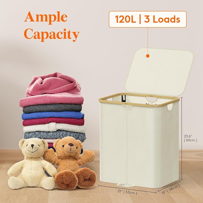 Lifewit 120L Double Laundry Hamper - Image 2