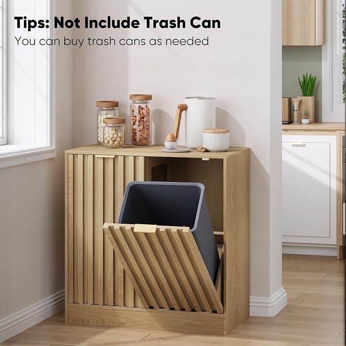 Smuxee Double Tilt Out Laundry Hamper Cabinet, Hidden Laundry Cabinet - Image 3