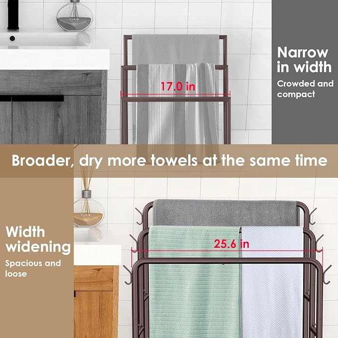 Kayfia 40" Tall Free Standing Towel Racks - Image 3