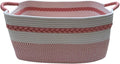 Decorative laundry basket with handles woven from natural cotton rope storage by Unknown