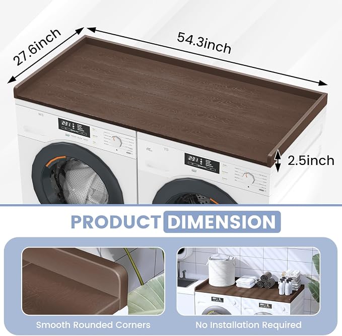 Sundale HDPE Washer Dryer Countertop, No-Installation Laundry Topper - Image 5