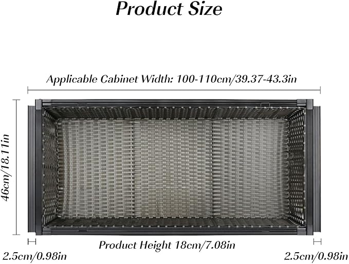 Pull Out Drawer Organizer Containers, Basket Storage Rack - Image 2