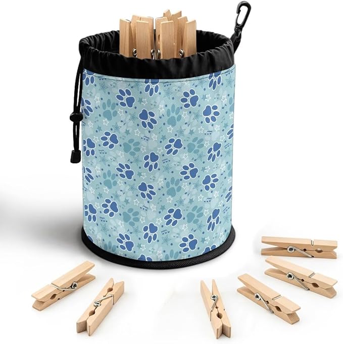 Clothespin Bag Holder Outside, Pet Paw Print Star Multiple Hanging Methods by Unknown