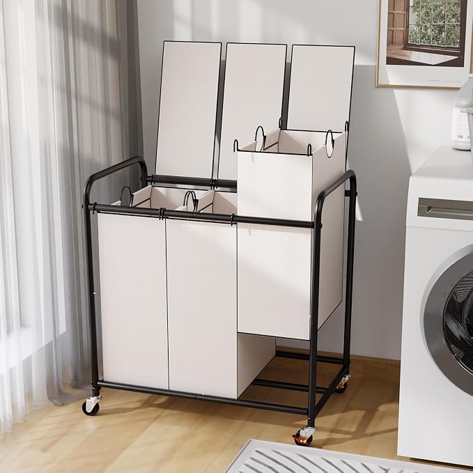 3-Compartment Laundry Cart by YKDIRECT