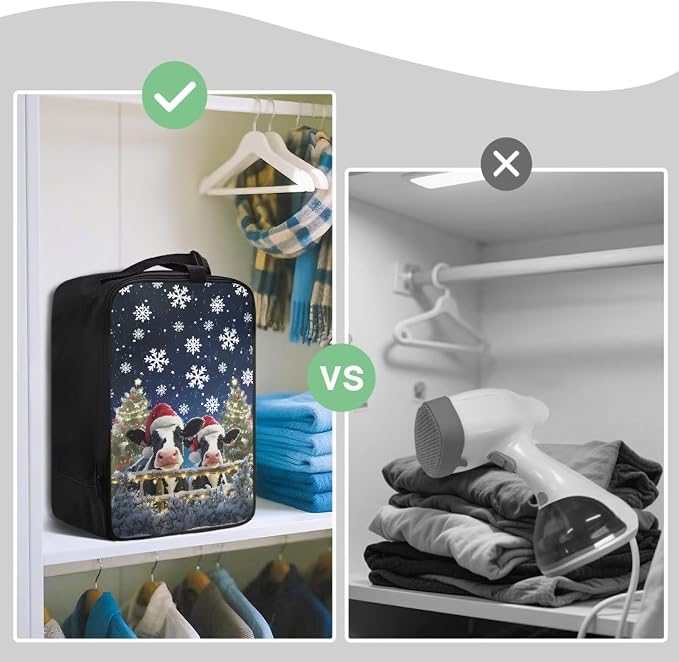Christmas Cow Printed Clothes Iron Storage Bag Polyester Organizer Case - Image 4