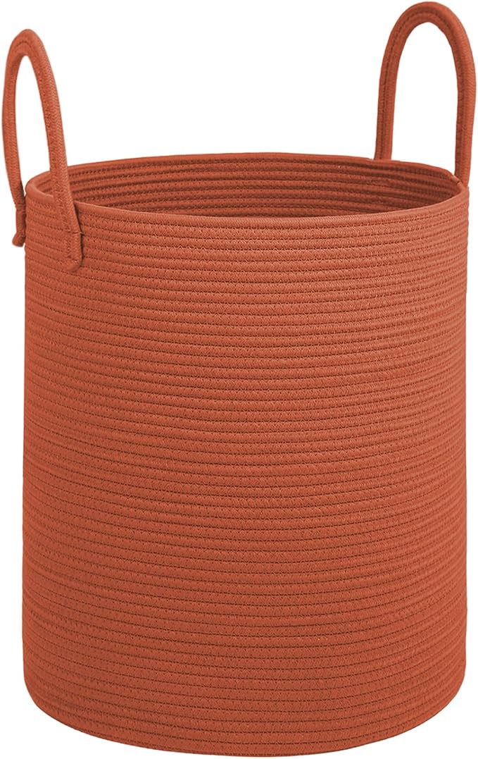 Cotton Rope Laundry Basket, Large Capacity Storage Bin by Hobasket