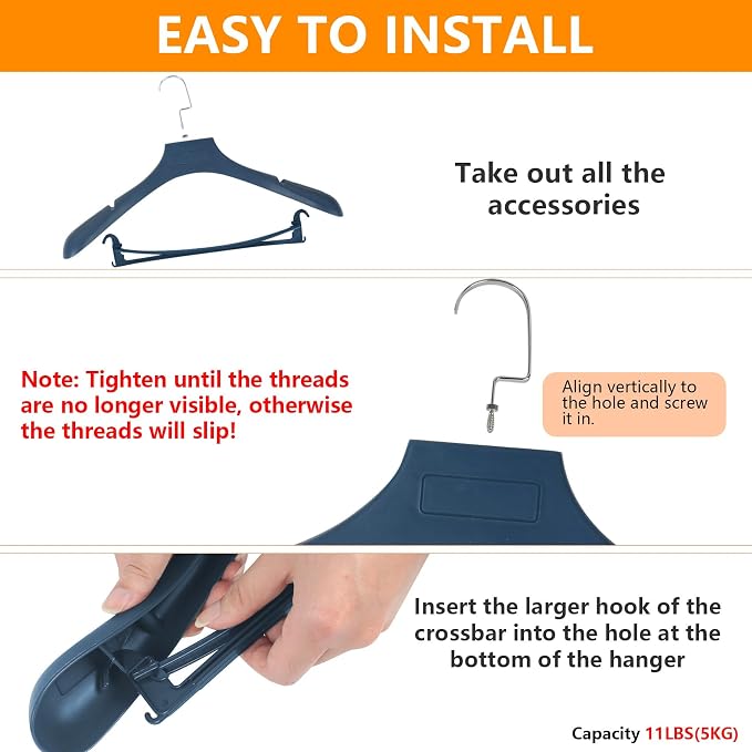 DEDU Plastic Extra Wide Shoulder Suit Hangers - Image 7