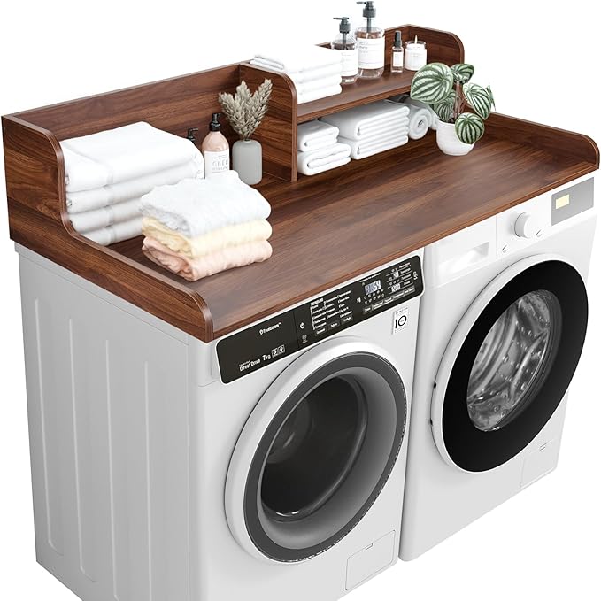 Kaboon Washer Dryer Countertop 2 Tier 54 inches Wide, Laundry Shelf Topper by Kaboon