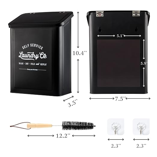 Magnetic Lint Bin for Laundry Room, Wall Mounted Lint Trash Can - Image 2