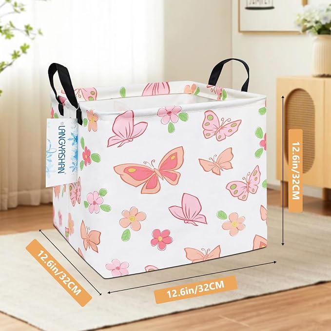 LANGYASHAN Square Storage Baskets Waterproof Canvas Children Laundry Nursery - Image 2