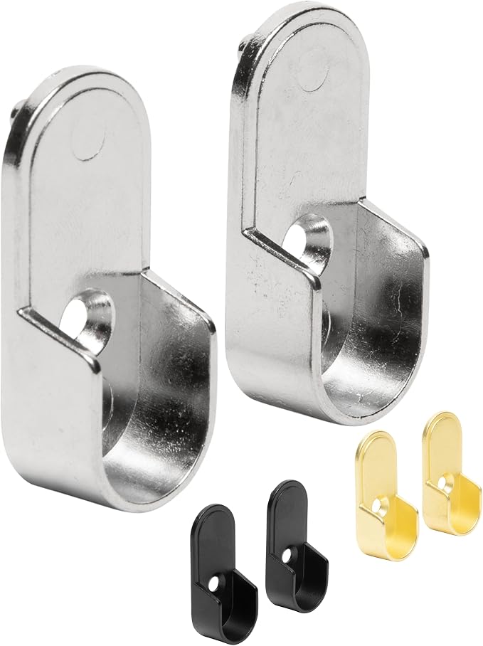 B&B Hardware Extra Pair Oval Closet Rod End Support-Wardrobe Bracket Metal Rod by BBHARDWARE
