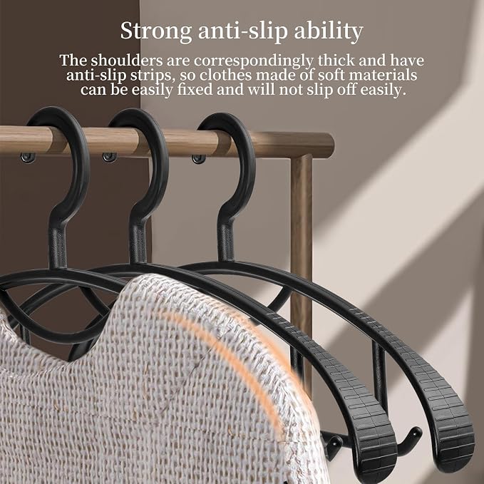 Plastic Clothes Hanger, Extra Thick Plastic Wide Shoulder Adult Slip Resistant - Image 3