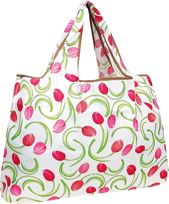 allydrew Large Foldable Tote Nylon Reusable Grocery Bags by allydrew