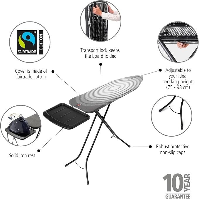 Brabantia Size B Ironing Board 7 Height Options, Solid Steam Unit Rest Holder - Image 2